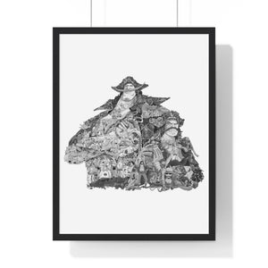 WHITEBEARD ROGER BLACK & WHITE FRAMED POSTER WHITEBEARD ROGER BLACK & WHITE FRAMED POSTER