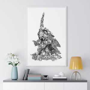 EVA 01 BLACK & WHITE FRAMED POSTER EVA 01 BLACK & WHITE FRAMED POSTER