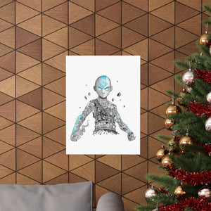 AANG BLACK & WHITE POSTER (Colored Eyes And Arms) AANG BLACK & WHITE POSTER (Colored Eyes And Arms)