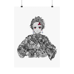 TANJIRO BLACK & WHITE POSTER (Colored Eyes) TANJIRO BLACK & WHITE POSTER (Colored Eyes)