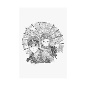 GRAVE OF THE FIREFLIES BLACK & WHITE POSTER GRAVE OF THE FIREFLIES BLACK & WHITE POSTER