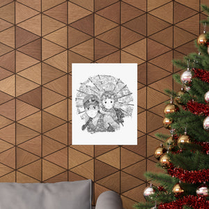 GRAVE OF THE FIREFLIES BLACK & WHITE POSTER GRAVE OF THE FIREFLIES BLACK & WHITE POSTER