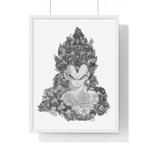VEGETA SSJ4 BLACK & WHITE FRAMED POSTER VEGETA SSJ4 BLACK & WHITE FRAMED POSTER