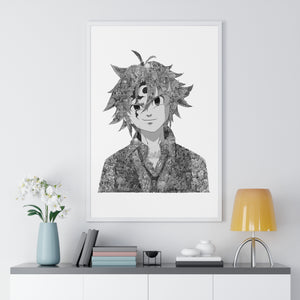 MELIODAS BLACK & WHITE FRAMED POSTER MELIODAS BLACK & WHITE FRAMED POSTER