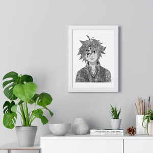 MELIODAS BLACK & WHITE FRAMED POSTER MELIODAS BLACK & WHITE FRAMED POSTER