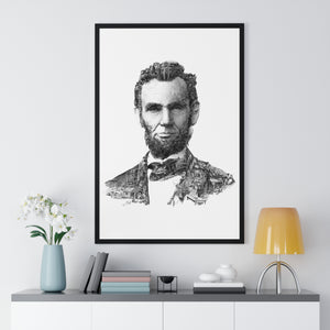 ABRAHAM LINCOLN BLACK & WHITE FRAMED POSTER ABRAHAM LINCOLN BLACK & WHITE FRAMED POSTER