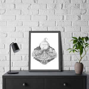 FAT BUU BLACK & WHITE FRAMED POSTER FAT BUU BLACK & WHITE FRAMED POSTER