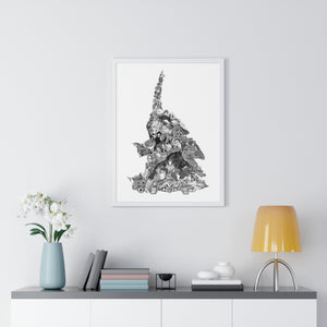 EVA 01 BLACK & WHITE FRAMED POSTER EVA 01 BLACK & WHITE FRAMED POSTER