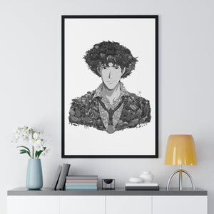 SPIKE SPIEGEL BLACK & WHITE FRAMED POSTER SPIKE SPIEGEL BLACK & WHITE FRAMED POSTER