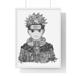 KID NARUTO BLACK & WHITE FRAMED POSTER KID NARUTO BLACK & WHITE FRAMED POSTER