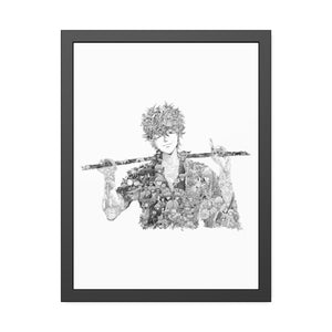 GINTOKI BLACK & WHITE FRAMED POSTER GINTOKI BLACK & WHITE FRAMED POSTER