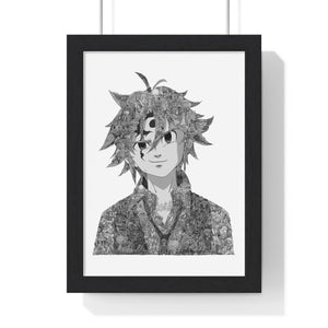 MELIODAS BLACK & WHITE FRAMED POSTER MELIODAS BLACK & WHITE FRAMED POSTER
