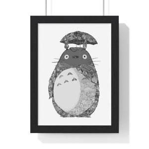 TOTORO BLACK & WHITE FRAMED POSTER TOTORO BLACK & WHITE FRAMED POSTER