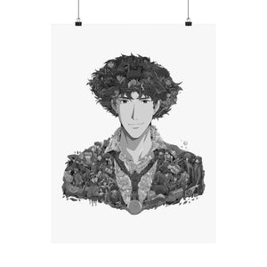 SPIKE SPIEGEL BLACK & WHITE POSTER SPIKE SPIEGEL BLACK & WHITE POSTER