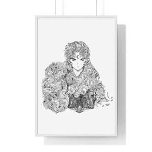 SESSHOMARU BLACK & WHITE FRAMED POSTER SESSHOMARU BLACK & WHITE FRAMED POSTER