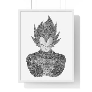 VEGETA (WITH STORY) BLACK & WHITE FRAMED POSTER VEGETA (WITH STORY) BLACK & WHITE FRAMED POSTER