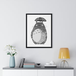 TOTORO BLACK & WHITE FRAMED POSTER TOTORO BLACK & WHITE FRAMED POSTER