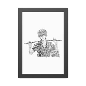 GINTOKI BLACK & WHITE FRAMED POSTER GINTOKI BLACK & WHITE FRAMED POSTER