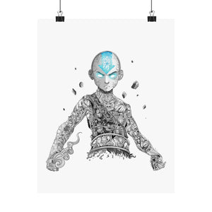 AANG BLACK & WHITE POSTER (Colored Eyes) AANG BLACK & WHITE POSTER (Colored Eyes)