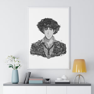 SPIKE SPIEGEL BLACK & WHITE FRAMED POSTER SPIKE SPIEGEL BLACK & WHITE FRAMED POSTER