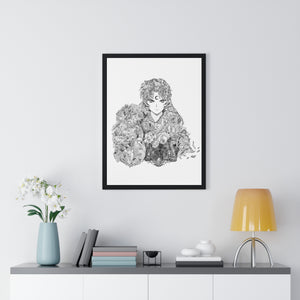 SESSHOMARU BLACK & WHITE FRAMED POSTER SESSHOMARU BLACK & WHITE FRAMED POSTER