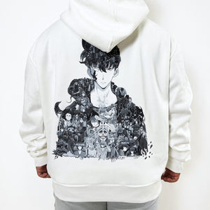 SUNG JINWOO BLACK & WHITE HOODIE (Ship from Viet Nam) SUNG JINWOO BLACK & WHITE HOODIE (Ship from Viet Nam)