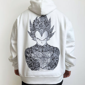 VEGETA WITH STORY BLACK & WHITE HOODIE (Ship from Viet Nam) VEGETA WITH STORY BLACK & WHITE HOODIE (Ship from Viet Nam)