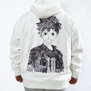 HINATA BLACK & WHITE HOODIE (Ship from Viet Nam) HINATA BLACK & WHITE HOODIE (Ship from Viet Nam)