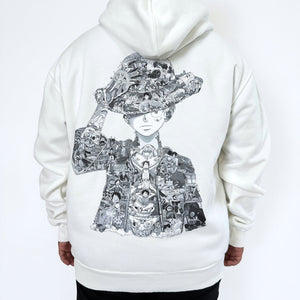 LUFFY BLACK & WHITE HOODIE (Ship from Viet Nam) LUFFY BLACK & WHITE HOODIE (Ship from Viet Nam)