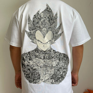 VEGETA WITH STORY PREMIUM T-SHIRT (Art on back - Ship from Viet Nam) VEGETA WITH STORY PREMIUM T-SHIRT (Art on back - Ship from Viet Nam)
