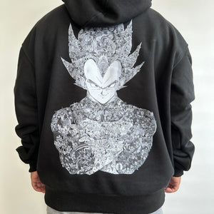 VEGETA WITH STORY BLACK & WHITE HOODIE (Ship from Viet Nam) VEGETA WITH STORY BLACK & WHITE HOODIE (Ship from Viet Nam)