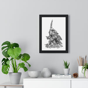 EVA 01 BLACK & WHITE FRAMED POSTER EVA 01 BLACK & WHITE FRAMED POSTER