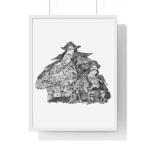 WHITEBEARD ROGER BLACK & WHITE FRAMED POSTER WHITEBEARD ROGER BLACK & WHITE FRAMED POSTER