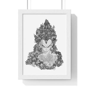 VEGETA SSJ4 BLACK & WHITE FRAMED POSTER VEGETA SSJ4 BLACK & WHITE FRAMED POSTER
