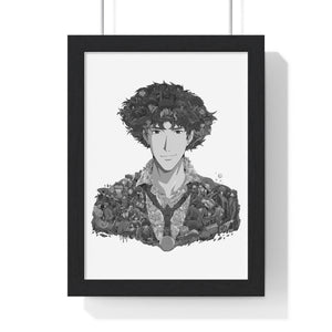 SPIKE SPIEGEL BLACK & WHITE FRAMED POSTER SPIKE SPIEGEL BLACK & WHITE FRAMED POSTER