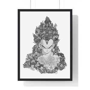 VEGETA SSJ4 BLACK & WHITE FRAMED POSTER VEGETA SSJ4 BLACK & WHITE FRAMED POSTER