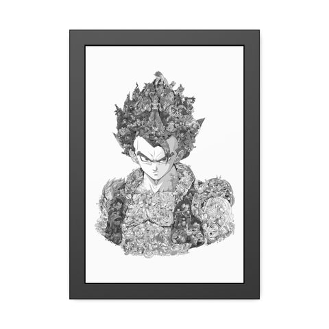 GOGETA BLACK & WHITE FRAMED POSTER