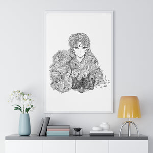 SESSHOMARU BLACK & WHITE FRAMED POSTER SESSHOMARU BLACK & WHITE FRAMED POSTER