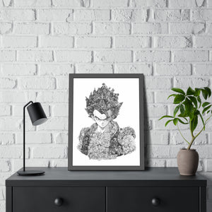 GOGETA BLACK & WHITE FRAMED POSTER GOGETA BLACK & WHITE FRAMED POSTER