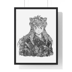 INUYASHA BLACK & WHITE FRAMED POSTER INUYASHA BLACK & WHITE FRAMED POSTER