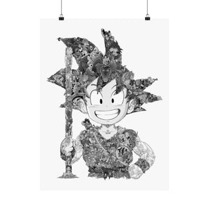 KID GOKU BLACK & WHITE POSTER KID GOKU BLACK & WHITE POSTER