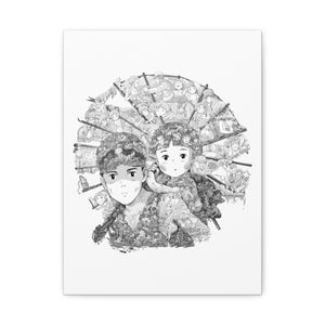 GRAVE OF THE FIREFLIES BLACK & WHITE CANVAS GRAVE OF THE FIREFLIES BLACK & WHITE CANVAS