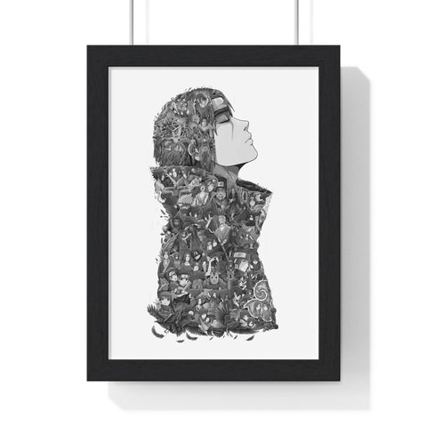 ITACHI (RAIN) BLACK & WHITE FRAMED POSTER ITACHI (RAIN) BLACK & WHITE FRAMED POSTER