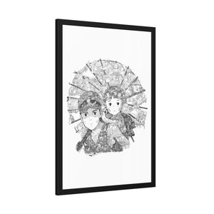 GRAVE OF THE FIREFLIES BLACK & WHITE FRAMED POSTER GRAVE OF THE FIREFLIES BLACK & WHITE FRAMED POSTER