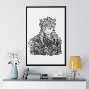 INUYASHA BLACK & WHITE FRAMED POSTER INUYASHA BLACK & WHITE FRAMED POSTER