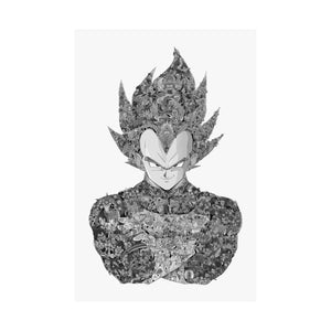 VEGETA (WITH STORY) BLACK & WHITE POSTER VEGETA (WITH STORY) BLACK & WHITE POSTER