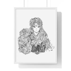 SESSHOMARU BLACK & WHITE FRAMED POSTER SESSHOMARU BLACK & WHITE FRAMED POSTER