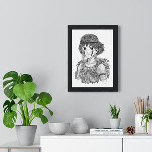 PRINCESS MONONOKE BLACK & WHITE FRAMED POSTER PRINCESS MONONOKE BLACK & WHITE FRAMED POSTER