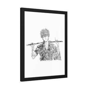 GINTOKI BLACK & WHITE FRAMED POSTER GINTOKI BLACK & WHITE FRAMED POSTER