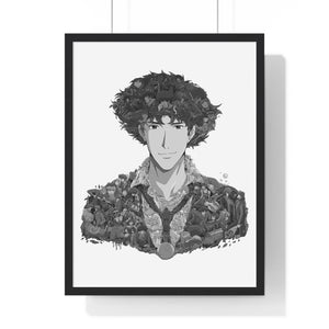 SPIKE SPIEGEL BLACK & WHITE FRAMED POSTER SPIKE SPIEGEL BLACK & WHITE FRAMED POSTER
